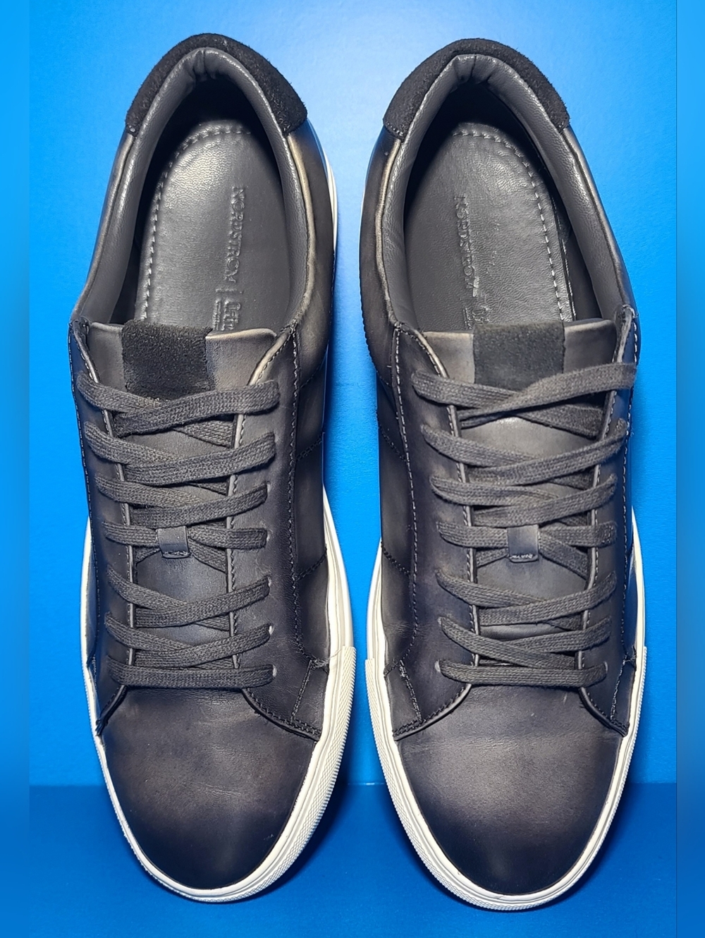 NORDSTROM Simon Men's Grey Carbon Leather Sneaker Shoes Size 13 M  US